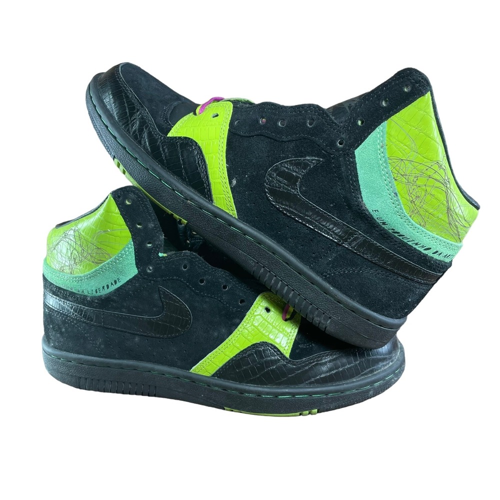 Nike Le Terme Swoosh Black and Green Sneakers‎ 313385-003 Men's SIZE 8.5 - Picture 11 of 13